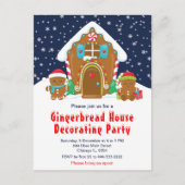 ギンガ飾ーパンのパーティーネイビーブルーとレッド ポストカード (正面)