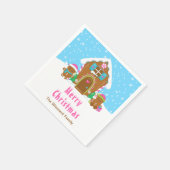 ギンガ飾ーパンのパーティーブライトブルーとピンク スタンダードカクテルナプキン (角)