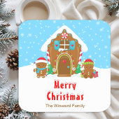 ギンガ飾ーパンのパーティー鮮やかな青と赤 スクエアペーパーコースター