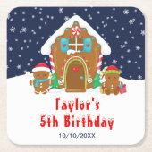 ギンガ飾ーパンの誕生日パーティー海軍と赤 スクエアペーパーコースター (正面)