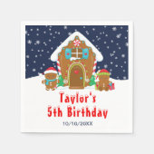 ギンガ飾ーパンの誕生日パーティー海軍と赤 スタンダードカクテルナプキン (正面)