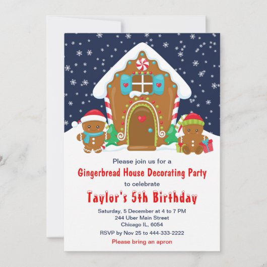 ギンガ飾ーパンの誕生日パーティー海軍と赤 招待状 (正面)