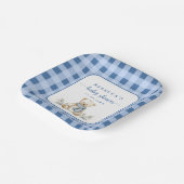 ギンガ魅力的ムプレイドテディベア赤ちゃんシャワー ペーパープレート (傾斜あり)