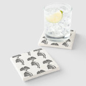 ギンコリーフリノプリントストーンコースター ストーンコースター (横)