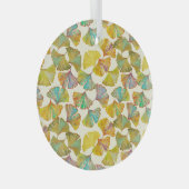 ギンコ葉抽象芸術アート ガラスオーナメント (正面右)