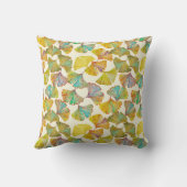 ギンコ葉抽象芸術アート クッション (裏面)