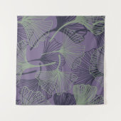 ギンコ・ビロバ:抽象芸術ヴィンテージパターン。 タペストリー (正面(横))