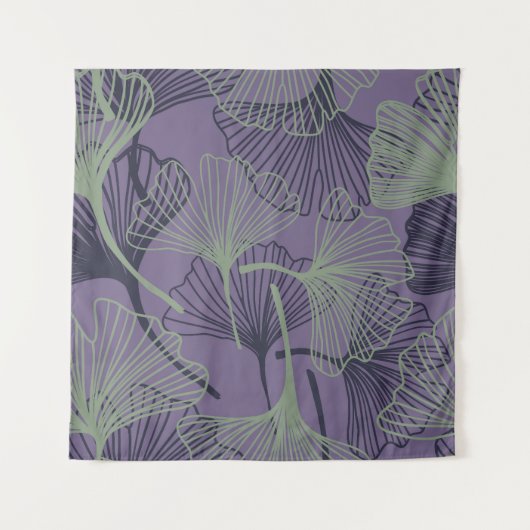 ギンコ・ビロバ：抽象芸術ヴィンテージパターン。 タペストリー (正面)