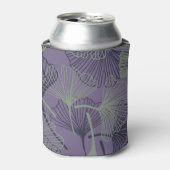 ギンコ・ビロバ：抽象芸術ヴィンテージパターン。 缶クーラー (缶正面)
