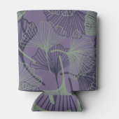 ギンコ・ビロバ：抽象芸術ヴィンテージパターン。 缶クーラー (裏面)