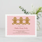 ギンジャーブレッドフレンドクッキースワップまたはホリデーパーティ 招待状 (スタンド正面)