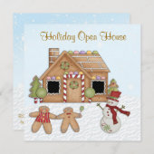 ギンジャーブレッドホリデイパーティ招待状 招待状 (正面/裏面)
