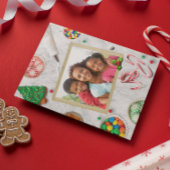 ギンジャーブレ飾ッドのフォトクリスマス シーズンカード