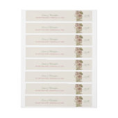 ギンナン水彩花イラストの結婚式返信住所ラベル ラップアラウンドラベル (シート)