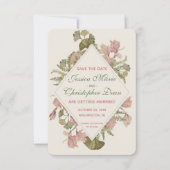 ギンナン 水彩 花 結婚式 Save the Date 招待状 (正面)