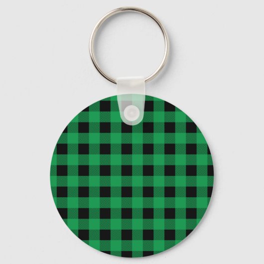 ギンハムグリーンとブラック キーホルダー (正面)