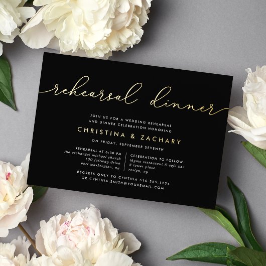 ギンレーン |リハーサルディナーフォイル招待状 箔招待状