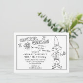 ギークおたくをテーマにした40歳の誕生日パーティの招待状 招待状 (スタンド正面)