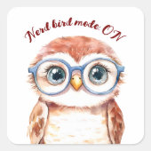 ギークおたく鳥 スクエアシール (正面)