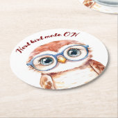 ギークおたく鳥 ラウンドペーパーコースター (アングル)