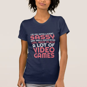 ギークおよびゲーマーの女の子のためのおもしろいな賭博のTシャツ Tシャツ