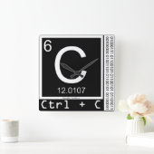 ギークだ!カーボンコピー スクエア壁時計 (ホーム)