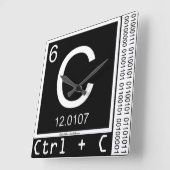 ギークだ!カーボンコピー スクエア壁時計 (傾斜)