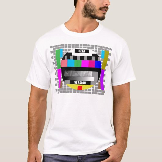 ギークのティー、BETA版のテストパターン Tシャツ (正面)