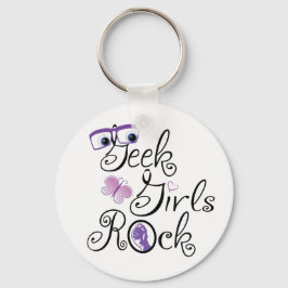 ギークの女の子の石 キーホルダー