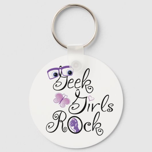 ギークの女の子の石 キーホルダー (正面)