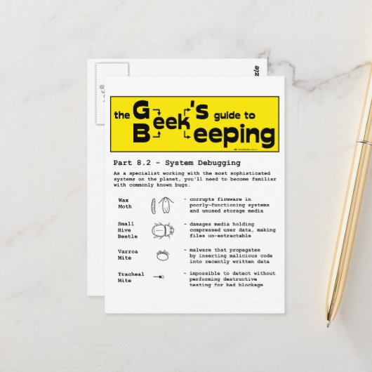 ギークの養蜂(デバッグ) – はがき (正面/裏面インサイチュ)