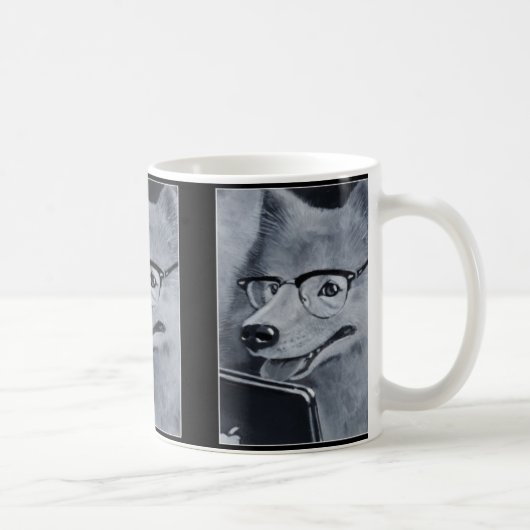 ギークのSamoyed犬のコーヒー・マグ コーヒーマグカップ (右)