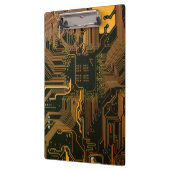 ギークアウトおたくPCBオレンジ色の電子回路基板 クリップボード (左)