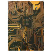 ギークアウトおたくPCBオレンジ色の電子回路基板 クリップボード (裏面)