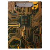 ギークアウトおたくPCBオレンジ色の電子回路基板 クリップボード (正面)