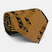 ギークアウトおたくPCBオレンジ色の電子回路基板 ネクタイ (ロール)