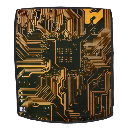 ギークアウトおたくPCBオレンジ色の電子回路基板 バックパック (取り外し可フェース)