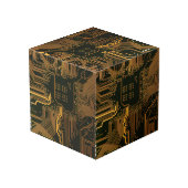 ギークアウトおたくPCBオレンジ色の電子回路基板 フォトキューブ (裏面アングル)