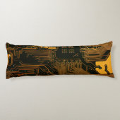 ギークアウトおたくPCBオレンジ色の電子回路基板 ボディピロー (裏面)