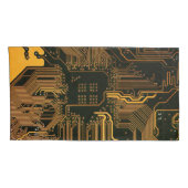 ギークアウトおたくPCBオレンジ色の電子回路基板 枕カバー (裏面-右)