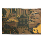 ギークアウトおたくPCBオレンジ色の電子回路基板 枕カバー (裏面-左)