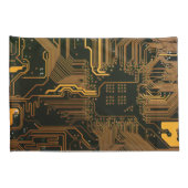 ギークアウトおたくPCBオレンジ色の電子回路基板 枕カバー (裏面-右)