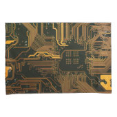 ギークアウトおたくPCBオレンジ色の電子回路基板 枕カバー (正面右)