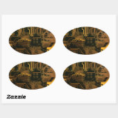 ギークアウトおたくPCBオレンジ色の電子回路基板 楕円形シール (シート)