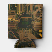 ギークアウトおたくPCBオレンジ色の電子回路基板 缶クーラー (正面)