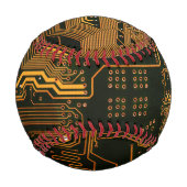 ギークアウトおたくPCBオレンジ色の電子回路基板 野球ボール (裏面)
