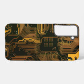 ギークアウトおたくPCBオレンジ色の電子回路基板 SAMSUNG GALAXYケース (裏面横)