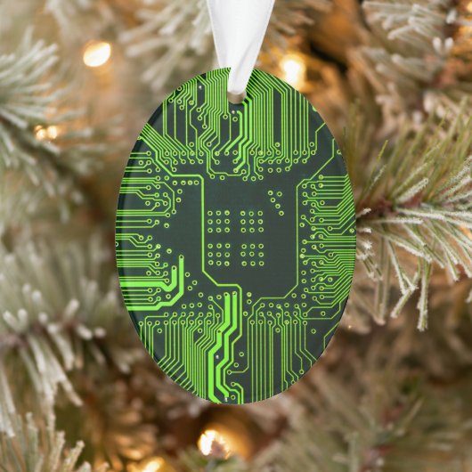 ギークアウトおたくPCBグリーン電子回路基板 オーナメント (ツリー)