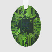 ギークアウトおたくPCBグリーン電子回路基板 オーナメント (正面)