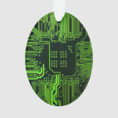ギークアウトおたくPCBグリーン電子回路基板 オーナメント (裏面)